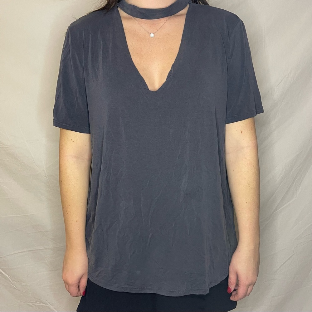 🤍 american eagle shirt blue/grey color with neck opening 🤍